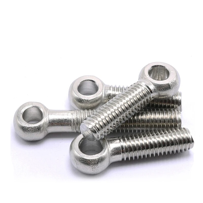 10-20pcs/lot stainless steel slip knot screw joint bolt sheep eye screw eye ring screw fish eye screw with hole bolt Din444