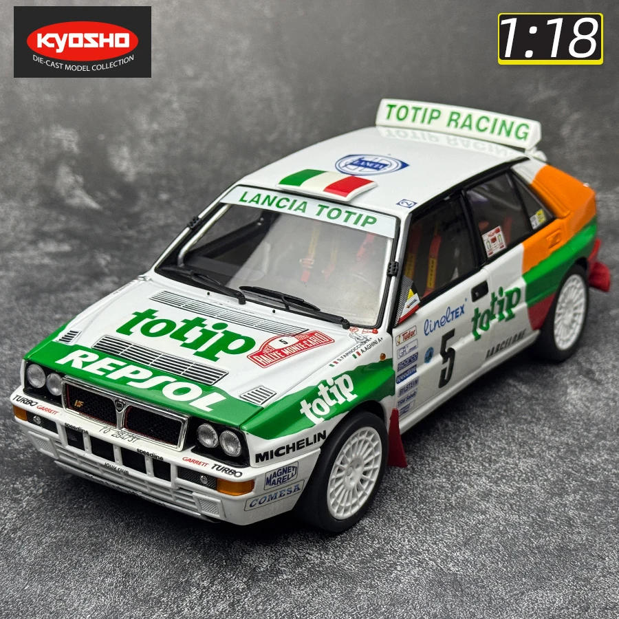 京商 1:18 Lancia Delta HF ホワイト KYOSHO Diecast 1:18 Lancia Delta HF Martini painted car model