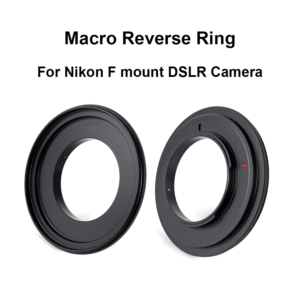 Per Nikon F-mount Macro anello adattatore inverso 49/ 52/ 55/ 58/ 62/ 67/ 72/ 77mm per fotocamera DSLR Nikon F-mount