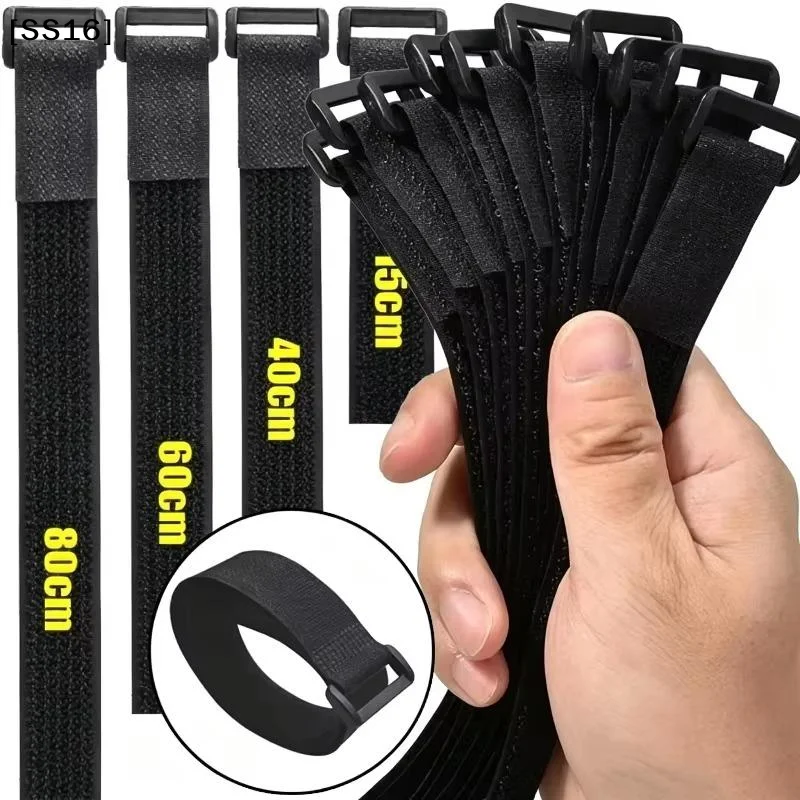 〔SS16〕10Pcs Reusable Hook And Loop Nylon Adjustable Wire Fastener Wrapping Cinch Straps Securing Cable Cord Management