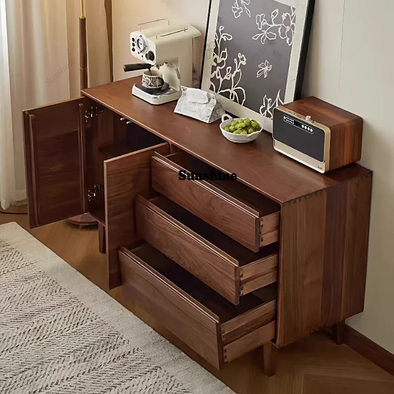 

TS Nordic simple living room entrance cabinet, bedroom solid wood storage, storage side cabinet