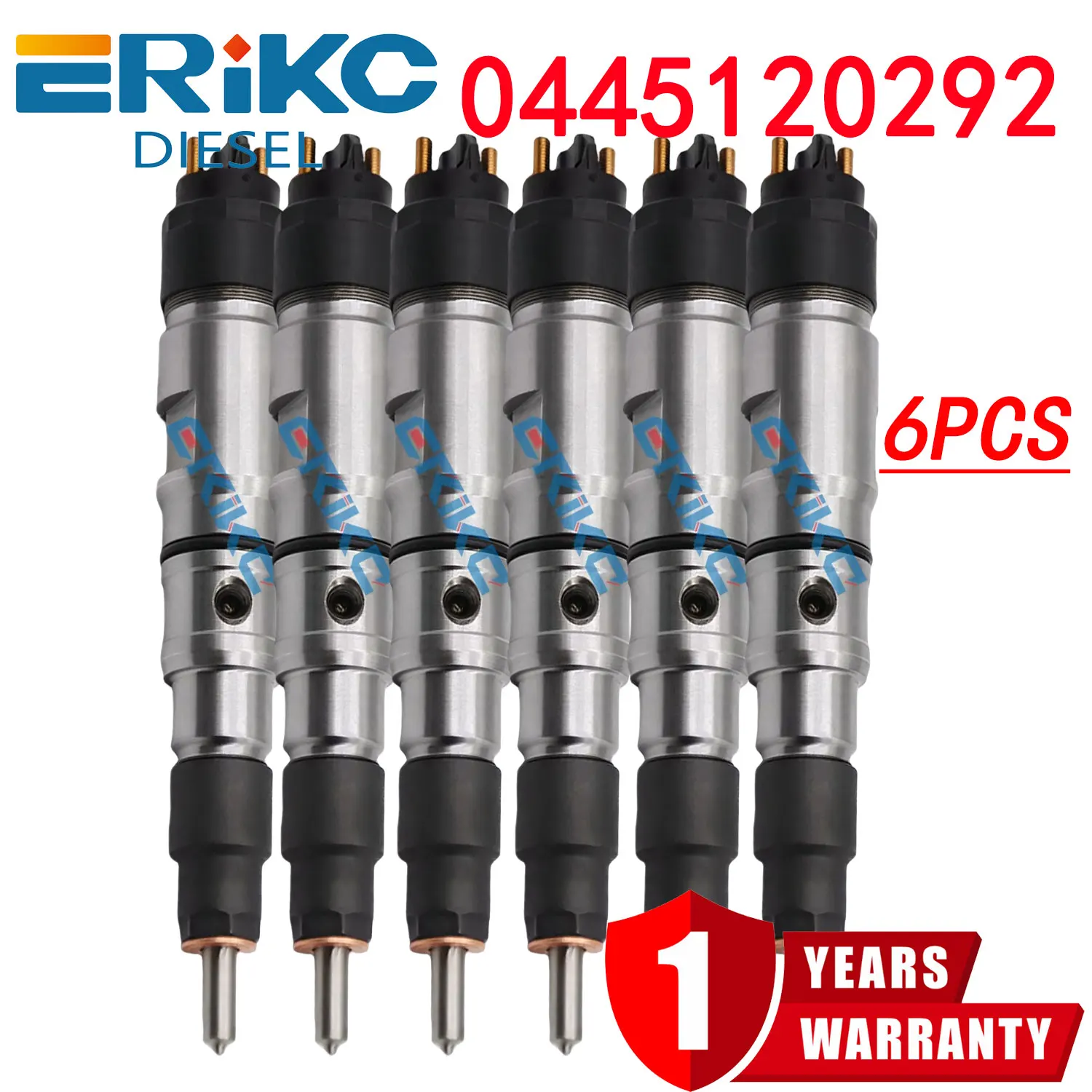 6PC 0445120292 Diesel Engine Fuel Injector 0 445 120 292 Original Injector 0445120292 for YUCHAI Yutong Kinglong J6A001112100A38