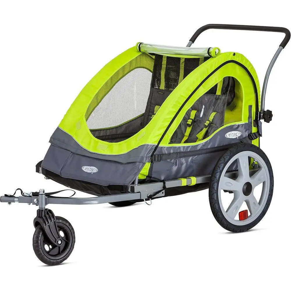 

Double Tow-Behind Bike Trailer Converts to Stroller and Jogger for Toddlers and Kids, 2-in-1, Universal Coupler, Multiple Colors