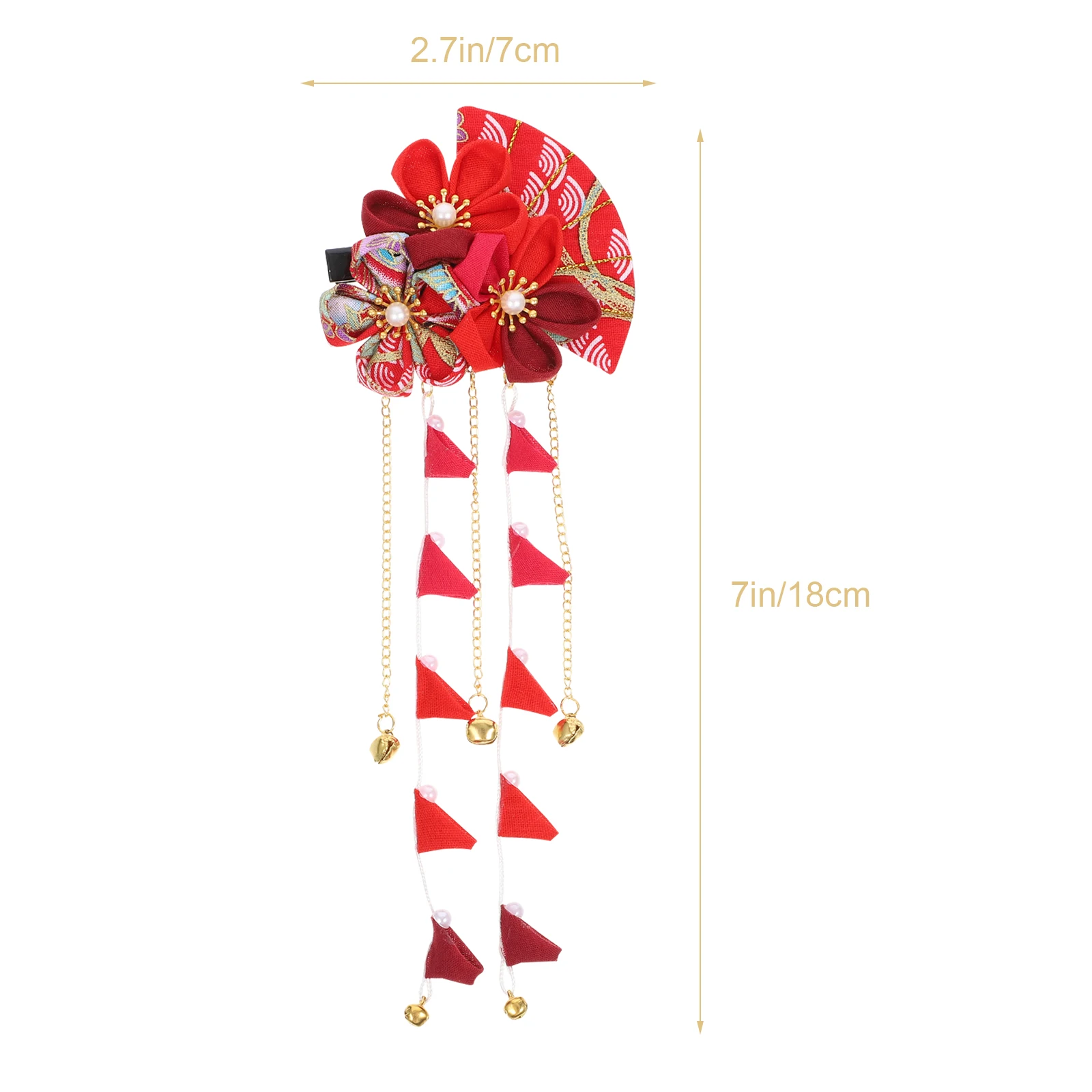 Japanese Kawaii Dress Hair Pin Kimono Flower Long Tassel Hair Clip Hair Tie Prom Hair Accessories Hefeng Ornament Aesthetic