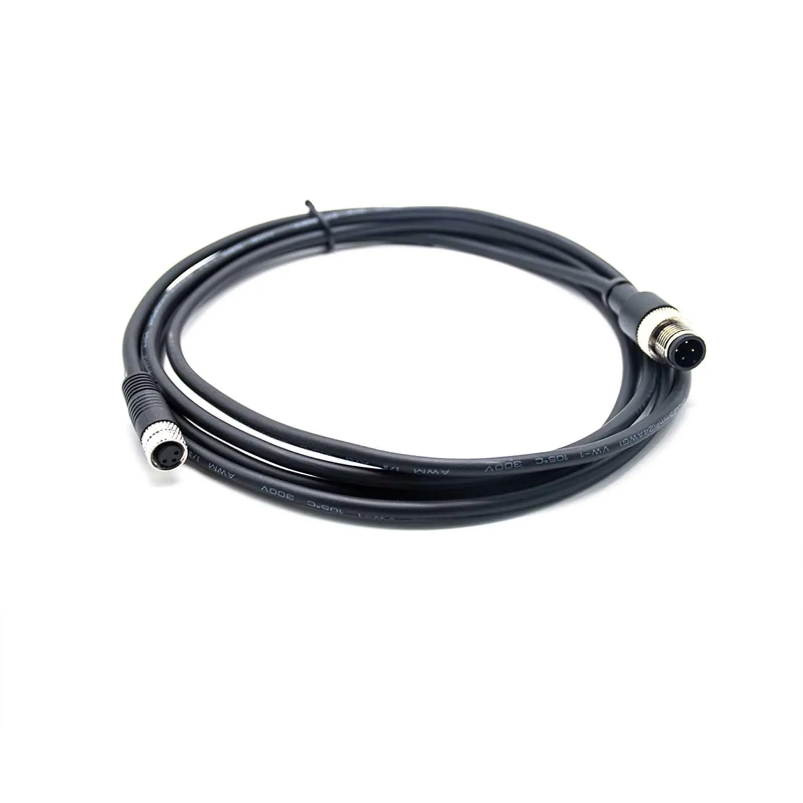 Cable conector M12 a M8, conector recto macho 4 pines a conector hembra M8 3 pines, cable eléctrico de 2 M AWG22