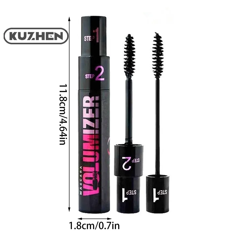 2in1 Double Purpose Mascara Waterproof Thick Lengthening Lash Extension Sweatproof Curling Brushes Eye Fiber Mascara Eyelashes