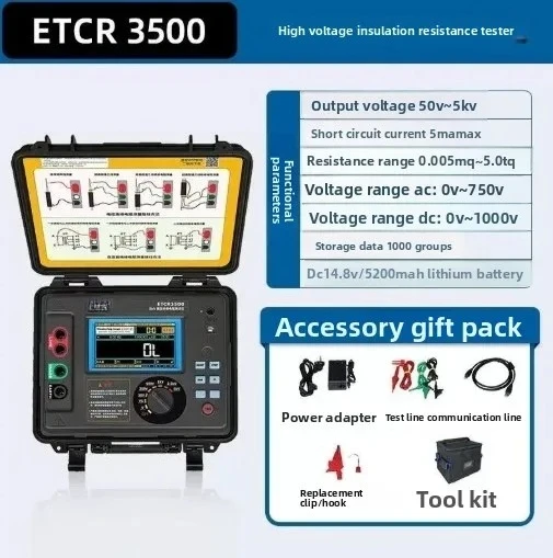 Stable Insulation Resistance Tester ETCR3500B Digital Megohmmeter ETCR3480A/5000V High Voltage 10KV Insulation Resistance00