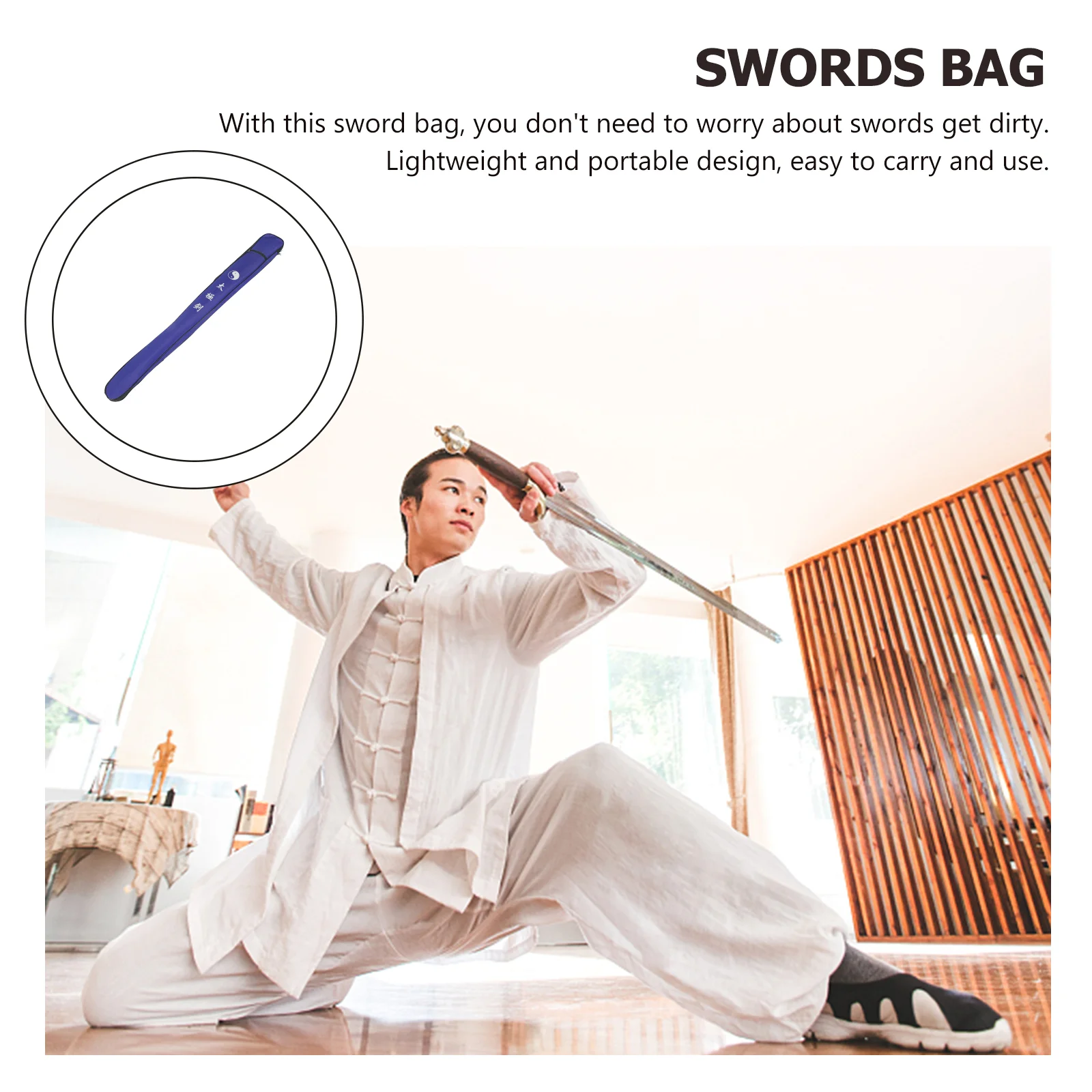 Tai Chi Sword Sets Bag Shoulder Carrying Morning Exercise Carrier Portable Organizer