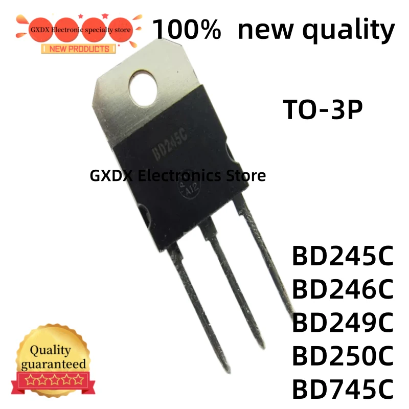 5-10-20Uds 100% new  BD245C BD246C BD249C BD250C BD745C TO3P BD245 BD246 BD249 BD250 BD745 TO-3P Transistor