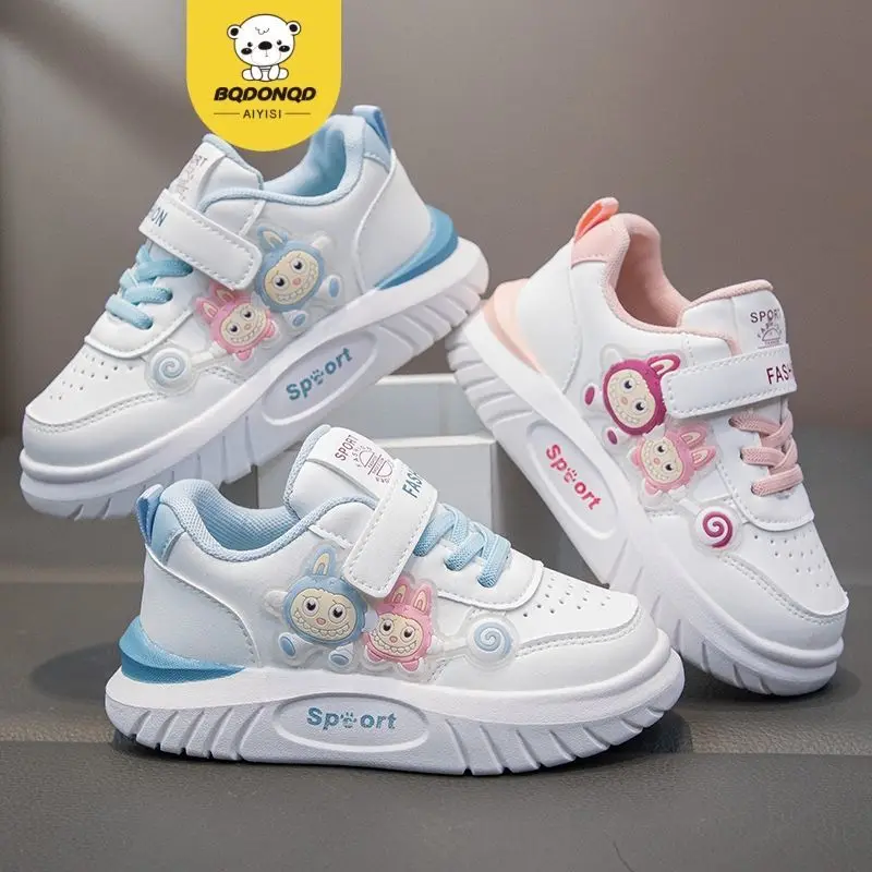 

Spring Autumn Kawaii MINISO Ins Fashion Children Board Shoes Cute Cartoon New Children Princess Leather Sneakers Gifts for Kids