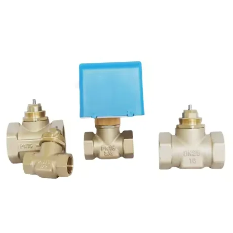 Electric 2 Way Valve Stop Valve  for Water Media Brass Electric Motorized Check Valve for Fan Coil Air Conditioning