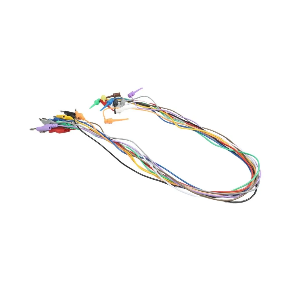 For Laboratory Testing Ten Pack Stackable Connector Flexible PVC Cable PVC Insulation Secure Hook Clamp Color Coded Set
