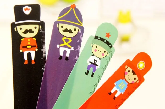 1pcs/lot Lovely Cartoon Soldier Doll series Ruler Measuring Straight Ruler Tool  Gift Stationery 15cm