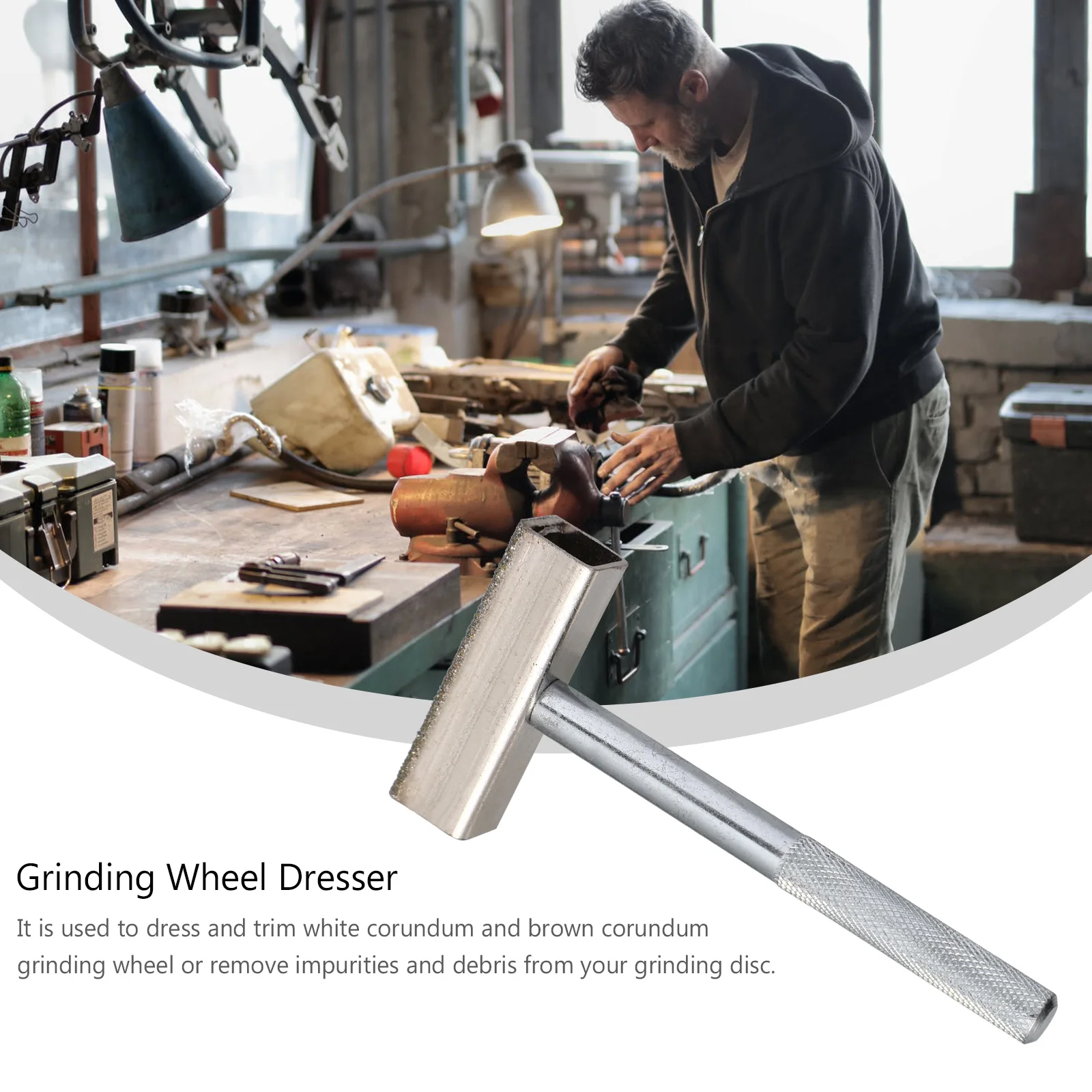 

2Pcs Handheld Grinding Wheel Dressing Tool for White Brown Corundum Carbide Abrasive Wheel Trimmer Sharpener