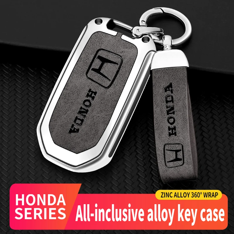 Zinc Alloy Car Key Case Cover Shell Holder Protector Styling Accessories For Honda XRV CRV Civic Accord City Jazz Marina Wisdom