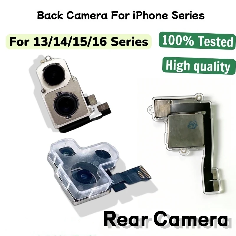 Rear Camera For iPhone 13 14 15 16 Pro Max Back Camera Main Lens Flex Cable Camera Module For 14 15 16 Plus 13 Mini Replacement