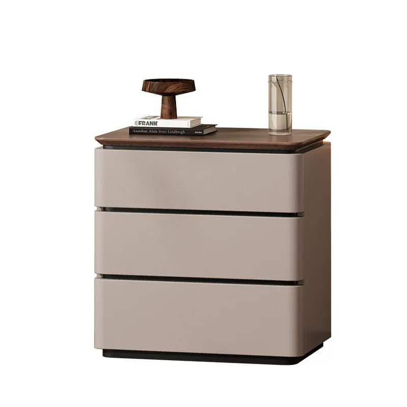 

Solid wood three pumping two pumping bedside household modern simple bedroom storage light luxury high-end bedside cabinet