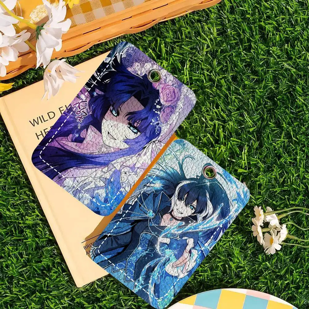 Black Killer Whale Baby Korean Comic Card Wallet With Keychain Fashion Print Bank Card Protective Holder