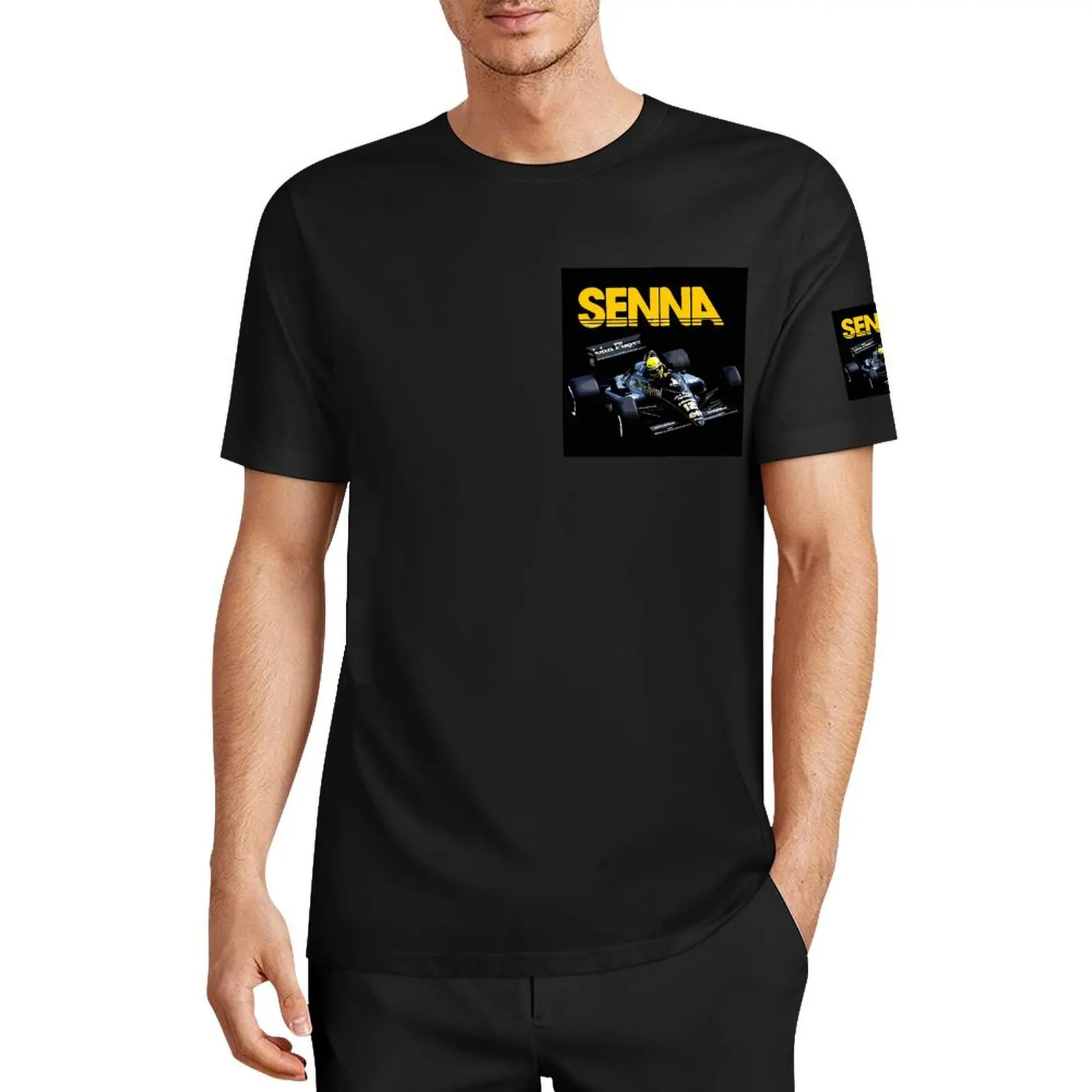 Ayrton Senna F1 Race Raer 2 Tees Cute Chest and Cuff T-shirt Crewneck  Sports  Cool Aactivity Competition Eur Size