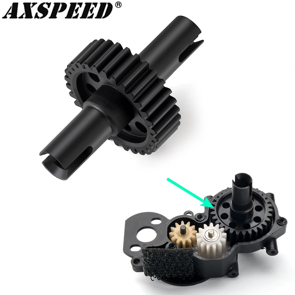 AXSPEED Steel Diff Gear Locker Spool Straight Shaft Gearbox Gears for Lo-si 1/24 Micro-B, 1/28 Micro-T RC Model Car Accessories