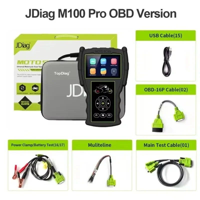 

LHJDiag M100 Pro Motorcycle OBD2 Scanner Easy Version Motorbike Fault Code Reader for Most Motos Diagnostic Tool