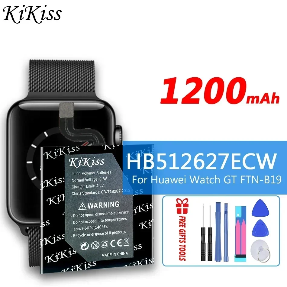 

Сменная батарея KiKiss HB 512627 ECW+ для Huawei Watch GT 46 мм FTN-B19 Аккумуляторная батарея 1200 мАч