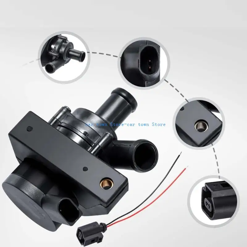 RXJE Bomba agua refrigeración eléctrica auxiliar adicional para coche, repuesto bomba auxiliar agua 12V, para