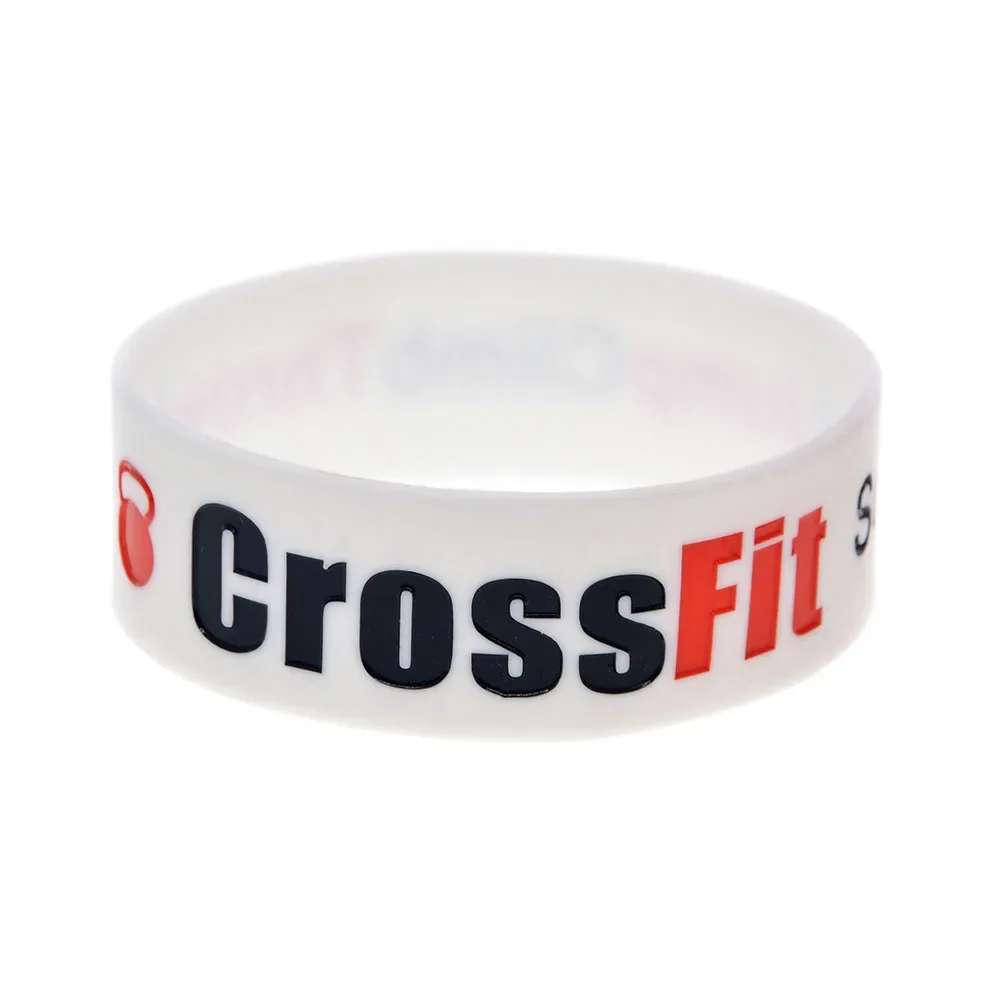 25 Pcs Squat Jump Climb Throw Lift CrossFit Silicone Rubber Wristband 1 Inch Wide Band for Sport