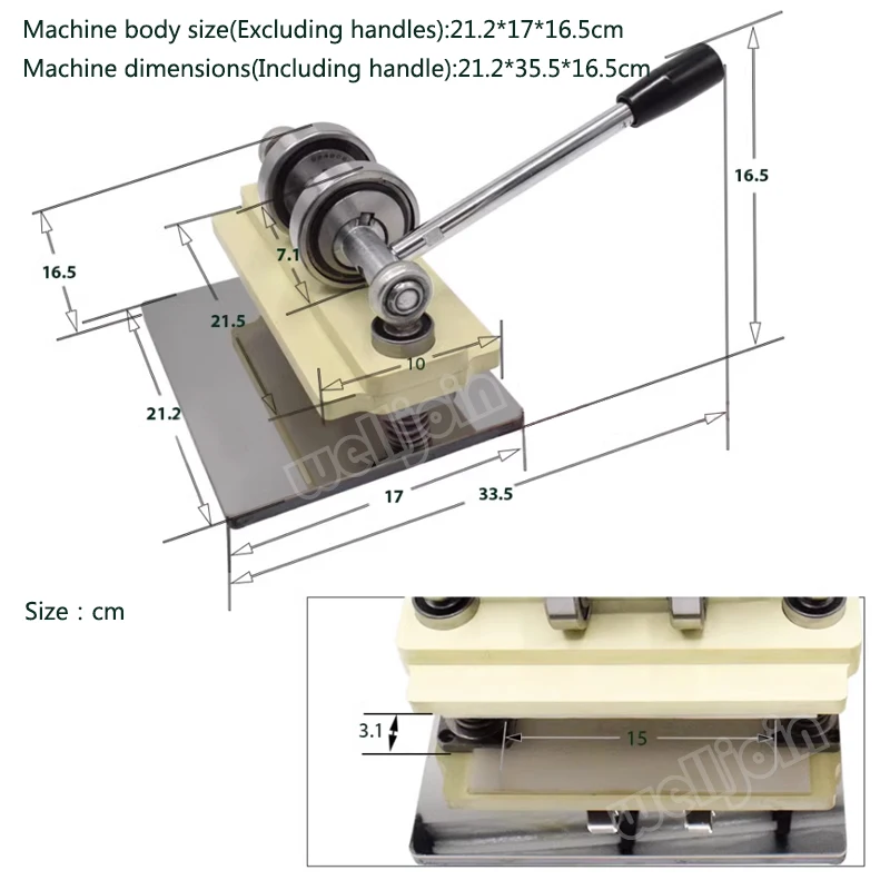 Double Wheel Hand Leather Cutting Machine Photo Paper PVC/EVA Sheet Cutter DIY Leather Die Cutting Machine Punching Manual Press