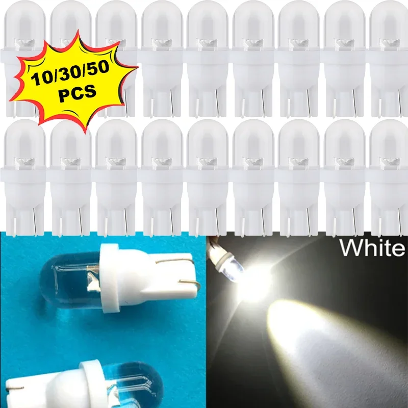 

10/30/50pcs 12V Car T10 LED Light Universal Dome Wedge Trunk Lamp Cars License Plate Lamps Auto Interior Accessories