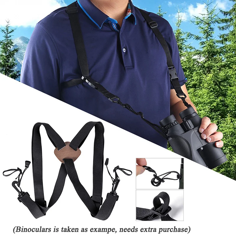 X-Shaped Harness Strap Adjustable Binocular Carrier Elastic Durable Shoulder Straps Optics Accessories for Binoculars and Camera