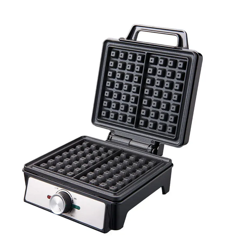 1600W Power Belgian Waffle Maker Breakfast Maker Non-stick 2-piece Electric Waffle Maker 3-speed Adjustable Heating