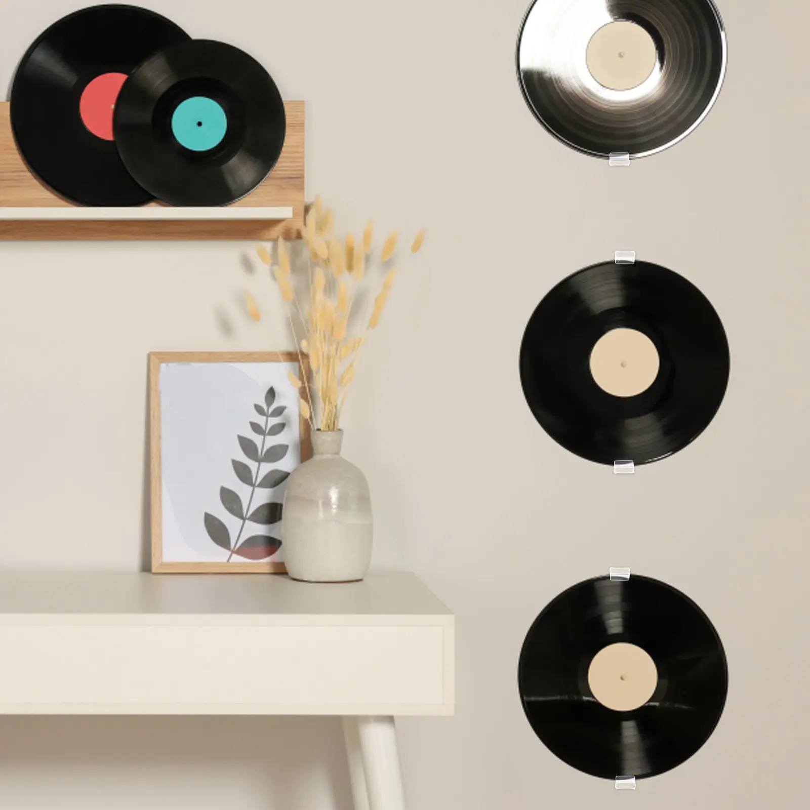 12Pcs Clear Acrylic Vinyl Record Organizer Wall Shelf Display Rack for Records Cds Dvds Magazines Picture Frames Music Lover view 4
