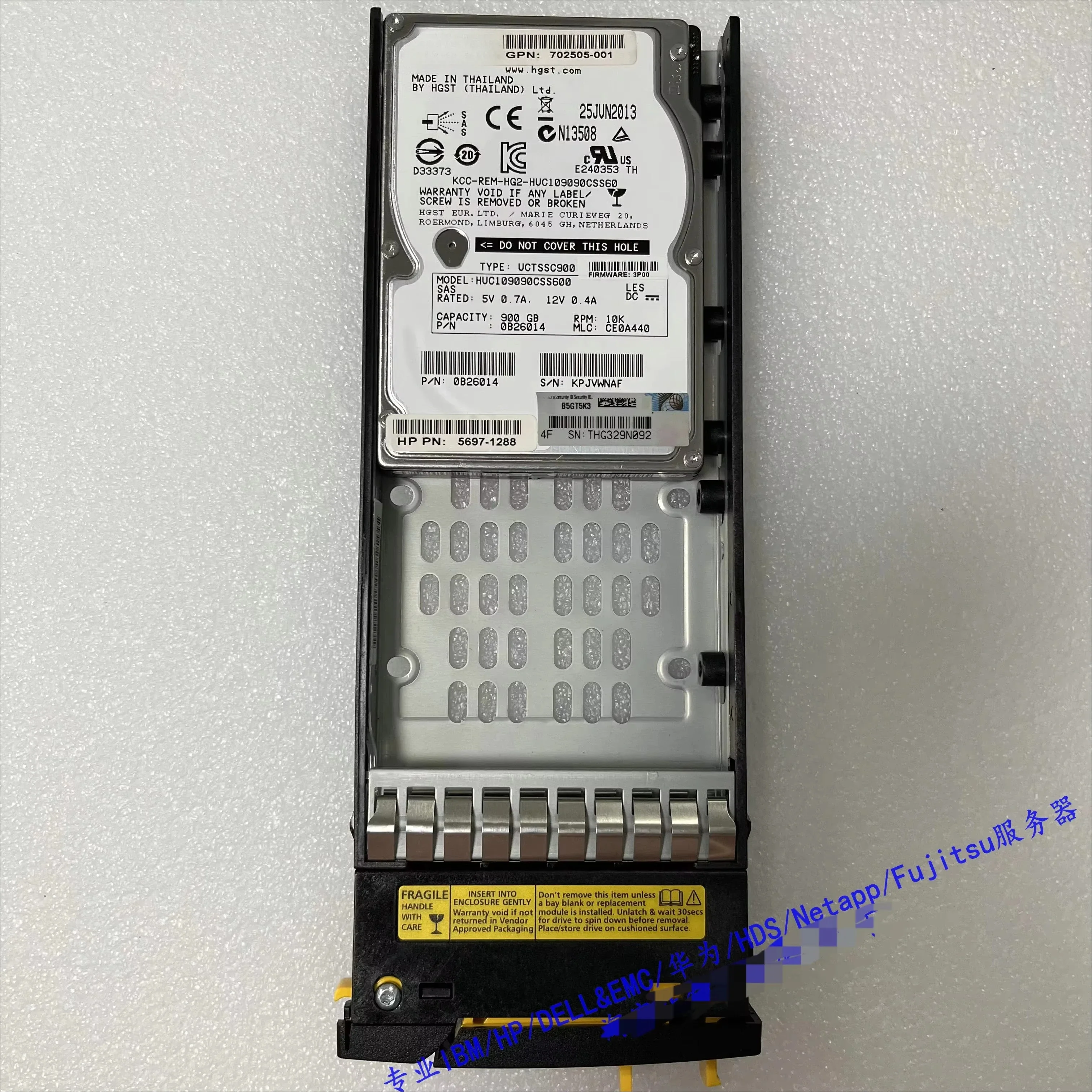 

Используется для жесткого диска HP 697389-001 900G 10K SAS 2.5 QR496A 3PAR с тестом