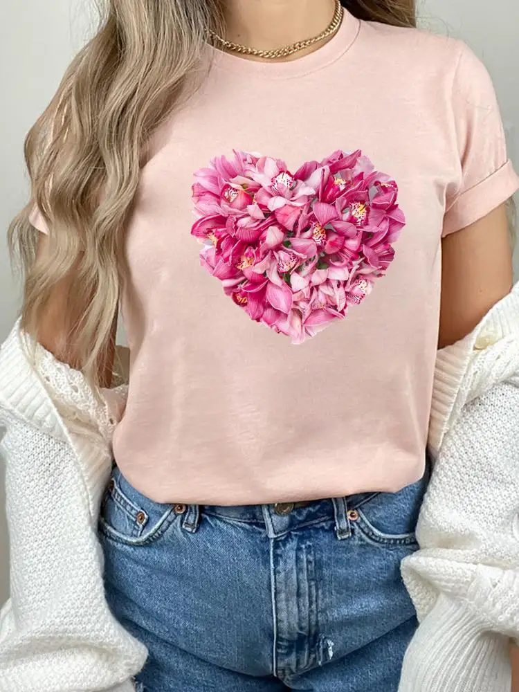 

Flower Style Love Clothes Women Female Summer T Clothing Print Trend 90s Graphic Tee Fashion Short Sleeve Casual T-shirts