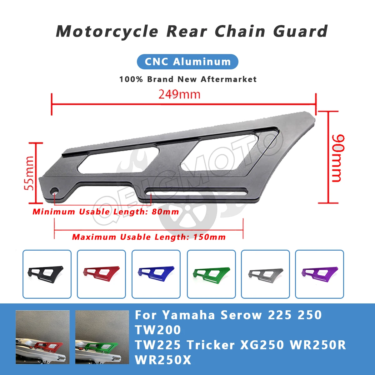 Rear Chain Guard For Yamaha Serow 225 250 1985-2004 TW200 TW 200 Tricker XG250 XG WR250R / X WR 250 2020-1985 Sprocket Cover Set
