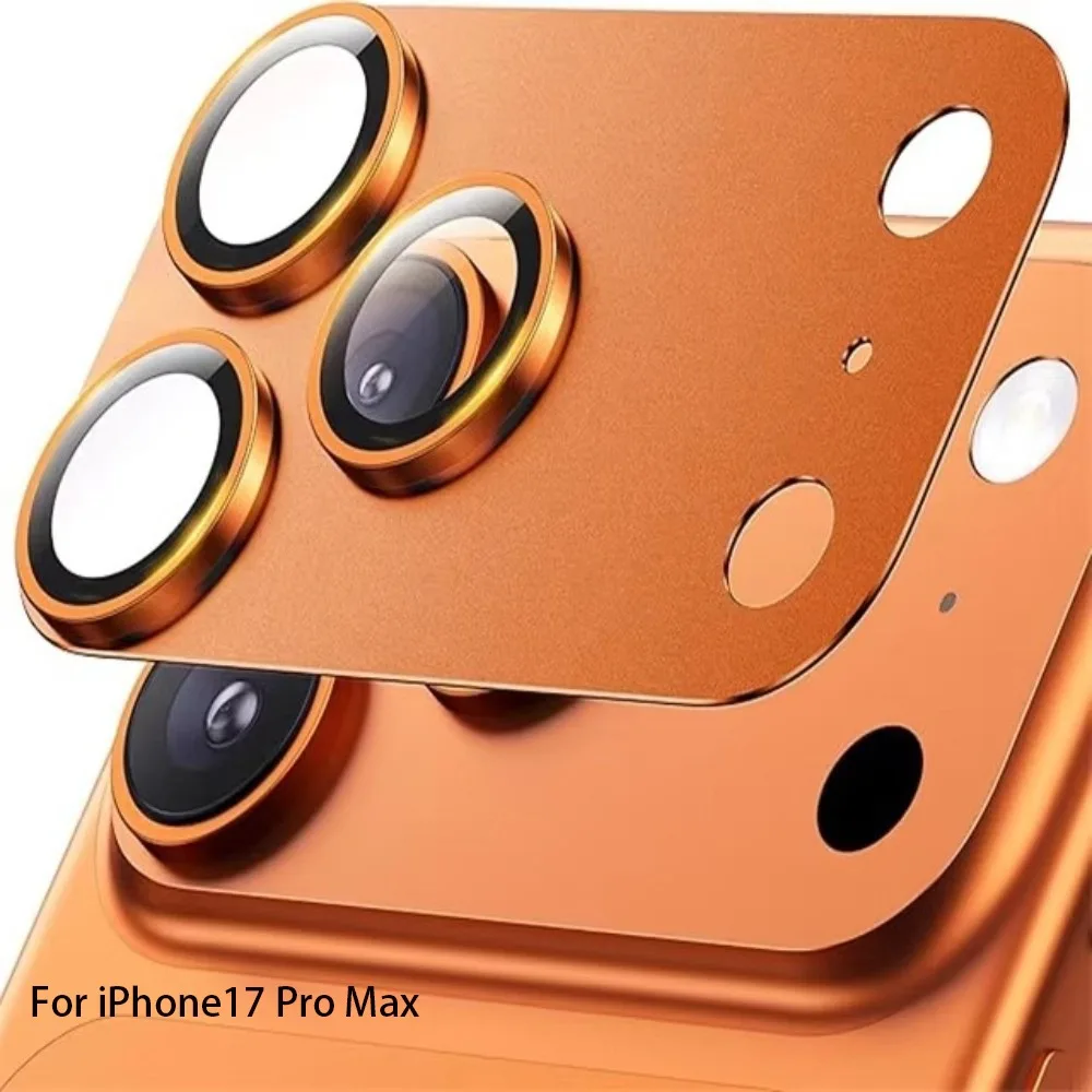 

Metal Tempered Glass Lens Protector Orange Anti Scratch Back Camera Protective Film HD Full Cover for iPhone 17Pro/17 Pro Max