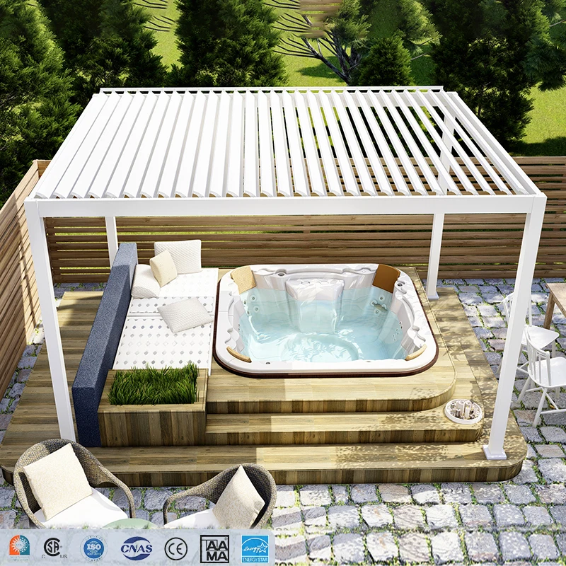 Customizable Motorised Pergola Patio Covers Backyard Automatic Outdoor Kitchen Bioclimatic Aluminum Louvered Pergola
