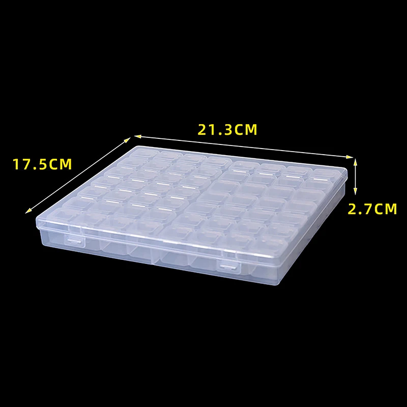 28/56 Cells Nail Art Storage Case 1*BOX Rhinestones Gems Clear Plastic Empty Container Profession Rhinestones Beads Organizer