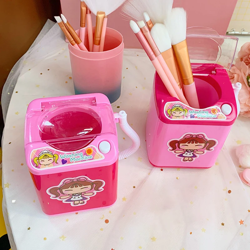 ミニパウダーパフ子供スポンジ電気洗浄プラスチックメイクツール洗浄機クレンザードライとウェット両用パウダー