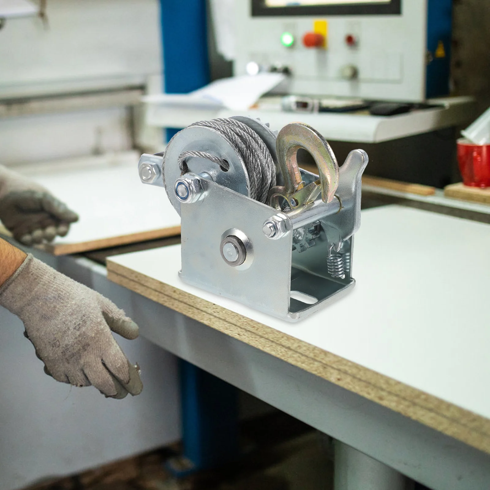 Mini-Winde aus Stahldraht, 500 Pfund, Mini-Handwinde, robust, tragbar, kompakt, Abschleppanhänger, Boot, Ratsche, Getriebe, Kurbel, manuell