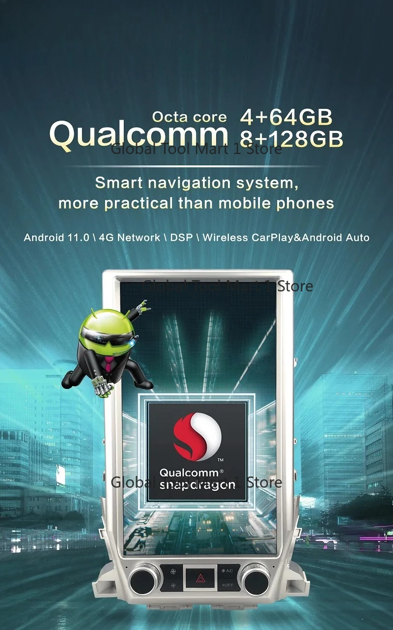 Pra-do 150 2010‑2013 An-droid 11 G-PS Ra-dio Car Ste-eo 360 Came-ra He-ad Unit