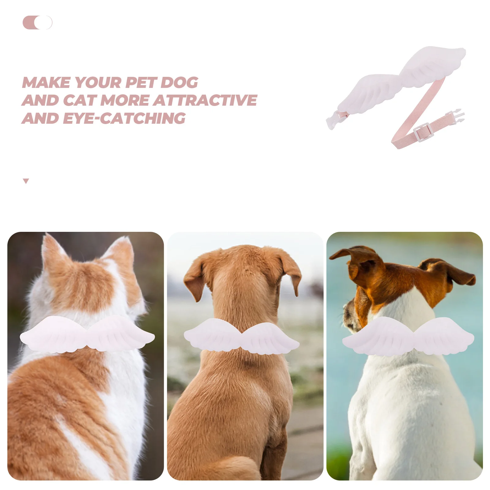 

Adjustable Pet Wing Collar Cat Dog Neck Decor Party Wedding Festival Collar For Small Animals Puppy Kitten Accessory