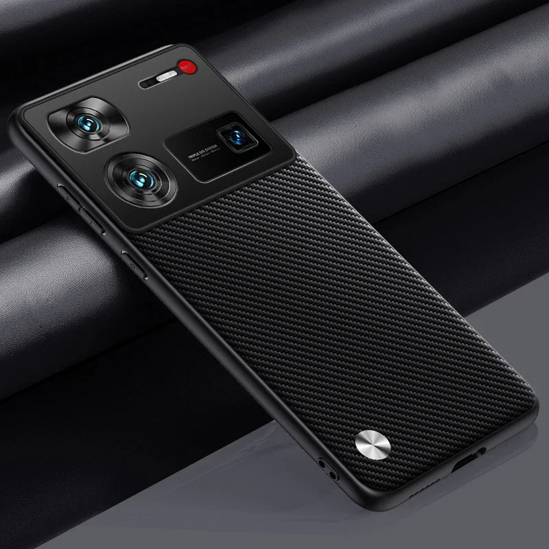 Leather Case for ZTE Nubia Z60 Ultra Matte Carbon Fiber Silicone Protection Cover for ZTE Nubia Z50 Z40 Z50s Z40s Pro Ultra Case