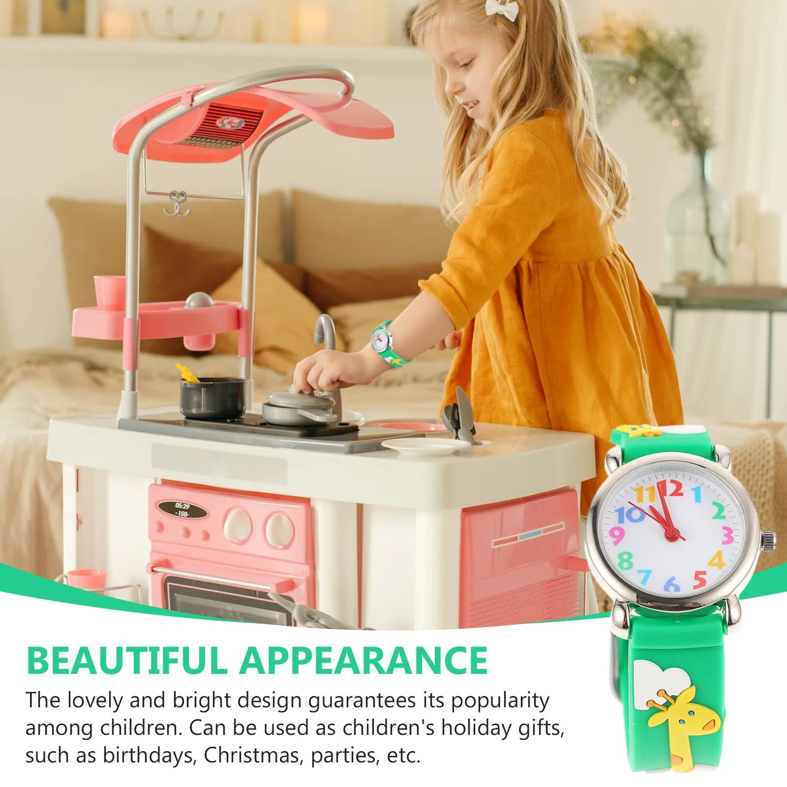 1Pcs 3D Watch Cartoon Style Watch Colorful Wristwatch for Comfortable Wear Easy to Clean Long-Lasting Use