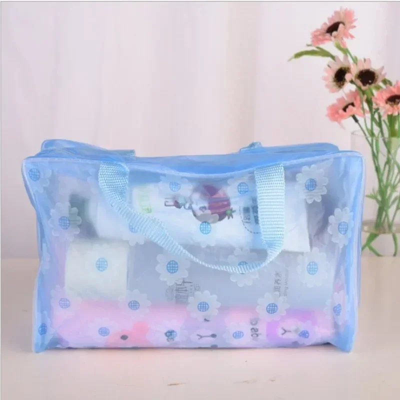 1PC Cute Bag Travel Storage Bag Floral Transparent Rainproof Cosmetic Bag Toiletry-Bag Bath Supplies Travel Storage Bags