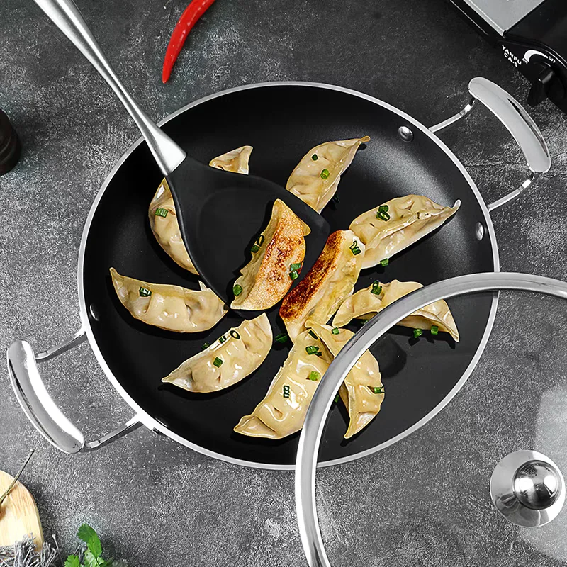 Aluminum Frying Pan with Dual Handles for Versatile Cooking