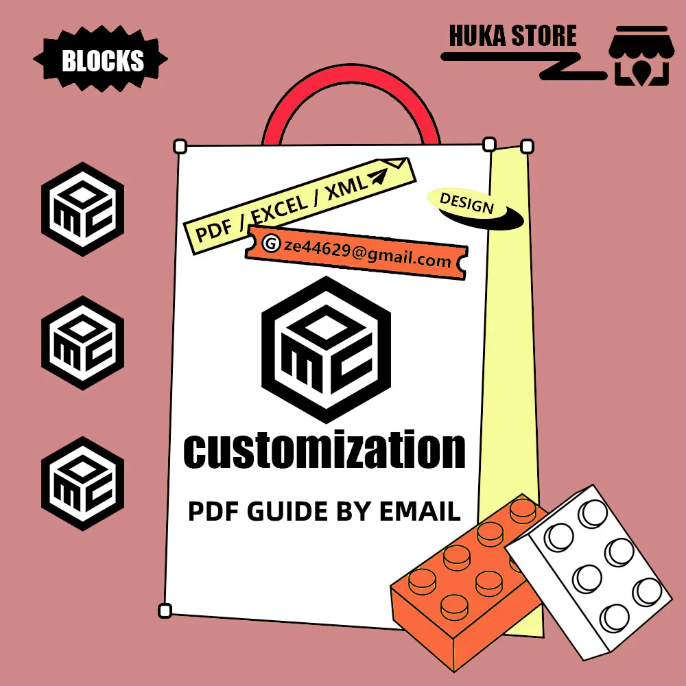 MOC building block parts and accessories, replacement parts and stickers, will not be shipped if purchased separately.