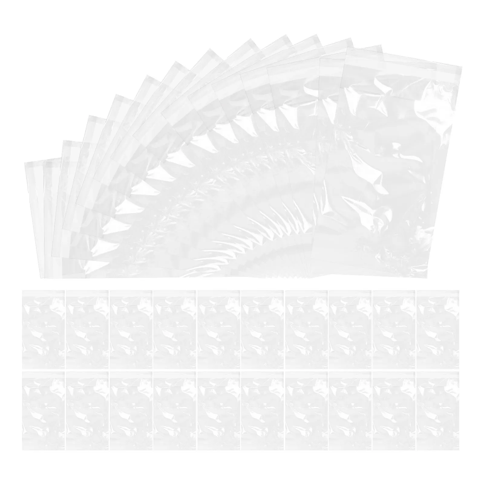 200Pcs Clear Self Sealing Card Storage Bags Plastic Adhesive Sleeves Protective Holders for Business Photo Cards