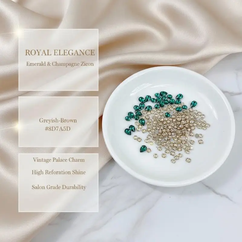 Hoyytu Round Nail Crystals 50Pcs High-Shine Flatback Rhinestones for Professional Manicure DIY Craft Projects